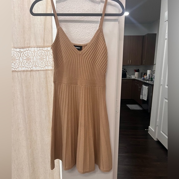 Express Tan Ribbed Dress - Picture 3 of 5